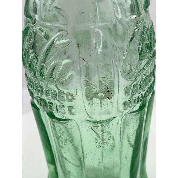 Vintage Coca Cola Bottle, 1957 Hobble Skirt Coke Bottle, Green Glass Collectible - Picture 6 of 11
